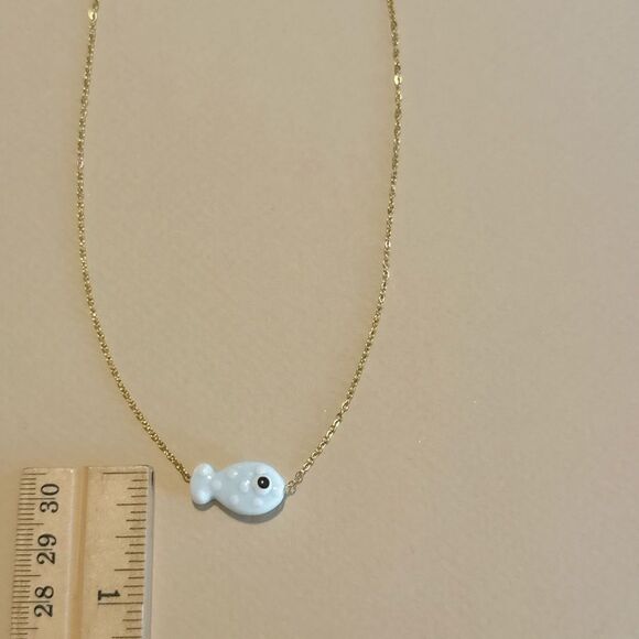 Blue Fish Pendant Necklace S888 - Picture 4 of 4